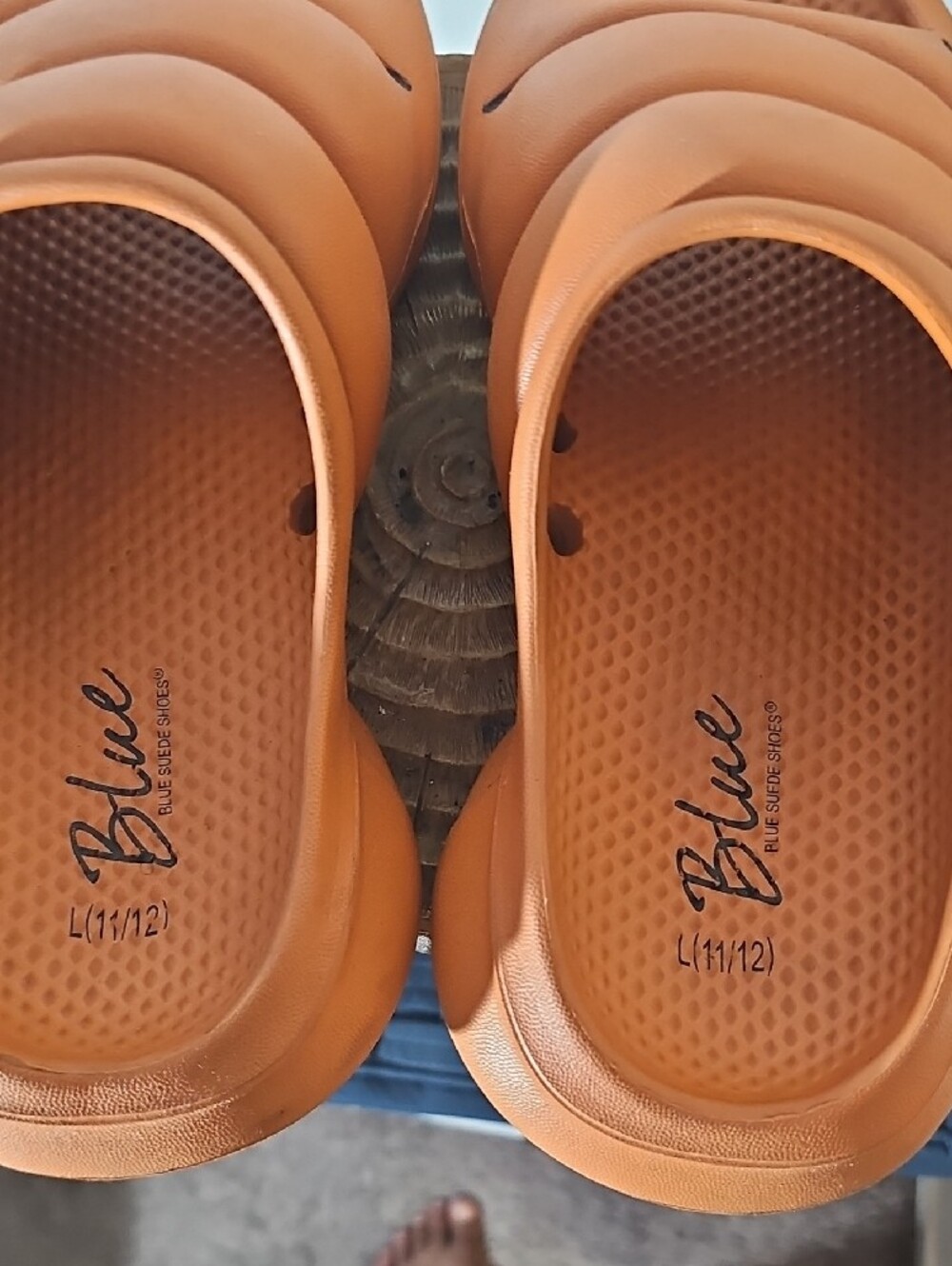 Blue Foam Slide Sandals for Men in Tan - Picture 5 of 6